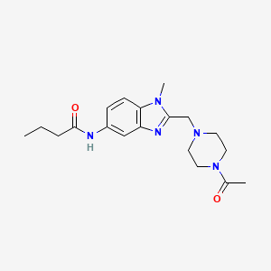 molecular formula C19H27N5O2 B11414628 N-[2-(4-Acetyl-piperazin-1-ylmethyl)-1-methyl-1H-benzoimidazol-5-yl]-butyramide 