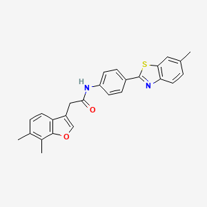 molecular formula C26H22N2O2S B11414634 2-(6,7-dimethyl-1-benzofuran-3-yl)-N-[4-(6-methyl-1,3-benzothiazol-2-yl)phenyl]acetamide 