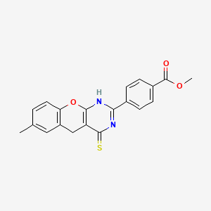 methyl 4-{7-methyl-4-sulfanylidene-3H,4H,5H-chromeno[2,3-d]pyrimidin-2-yl}benzoate