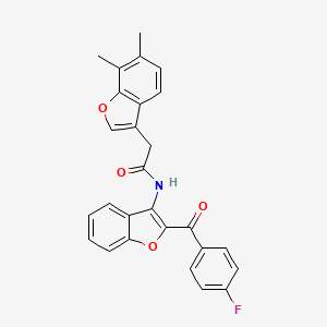 2-(6,7-dimethyl-1-benzofuran-3-yl)-N-[2-(4-fluorobenzoyl)-1-benzofuran-3-yl]acetamide