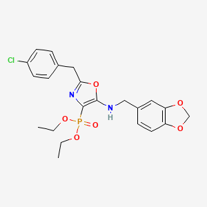 Diethyl {5-[(1,3-benzodioxol-5-ylmethyl)amino]-2-(4-chlorobenzyl)-1,3-oxazol-4-yl}phosphonate