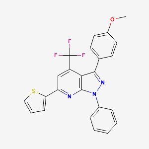 molecular formula C24H16F3N3OS B11414694 3-(4-methoxyphenyl)-1-phenyl-6-(thiophen-2-yl)-4-(trifluoromethyl)-1H-pyrazolo[3,4-b]pyridine 