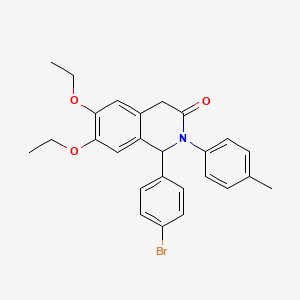 molecular formula C26H26BrNO3 B11414712 1-(4-bromophenyl)-6,7-diethoxy-2-(4-methylphenyl)-1,4-dihydroisoquinolin-3(2H)-one 