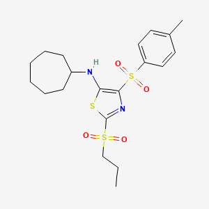 N-cycloheptyl-2-(propylsulfonyl)-4-tosylthiazol-5-amine