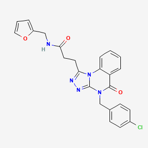 molecular formula C24H20ClN5O3 B11414776 3-[4-(4-chlorobenzyl)-5-oxo-4,5-dihydro[1,2,4]triazolo[4,3-a]quinazolin-1-yl]-N-(2-furylmethyl)propanamide 