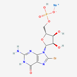 molecular formula C10H12BrN5NaO8P B1141478 Sodium ((2R,3S,4R,5R)-5-(2-amino-8-bromo-6-oxo-1H-purin-9(6H)-yl)-3,4-dihydroxytetrahydrofuran-2-yl)methyl hydrogenphosphate CAS No. 102213-02-5