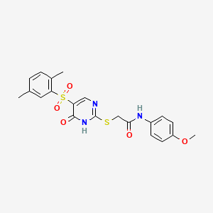 2-[[5-(2,5-dimethylphenyl)sulfonyl-6-oxo-1H-pyrimidin-2-yl]sulfanyl]-N-(4-methoxyphenyl)acetamide