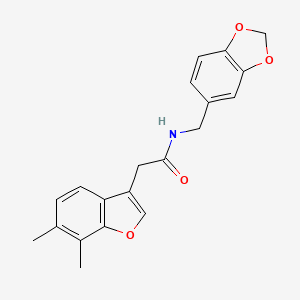 N-(1,3-benzodioxol-5-ylmethyl)-2-(6,7-dimethyl-1-benzofuran-3-yl)acetamide