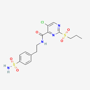 molecular formula C16H19ClN4O5S2 B11414797 5-chloro-2-(propylsulfonyl)-N-[2-(4-sulfamoylphenyl)ethyl]pyrimidine-4-carboxamide 