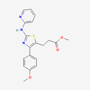 molecular formula C19H19N3O3S B11414841 Methyl 3-[4-(4-methoxyphenyl)-2-(pyridin-2-ylamino)-1,3-thiazol-5-yl]propanoate 