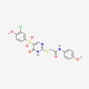 2-({5-[(3-chloro-4-methoxyphenyl)sulfonyl]-6-oxo-1,6-dihydropyrimidin-2-yl}sulfanyl)-N-(4-methoxyphenyl)acetamide