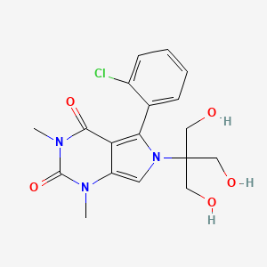 molecular formula C18H20ClN3O5 B11414879 5-(2-chlorophenyl)-6-(1,3-dihydroxy-2-(hydroxymethyl)propan-2-yl)-1,3-dimethyl-1H-pyrrolo[3,4-d]pyrimidine-2,4(3H,6H)-dione 