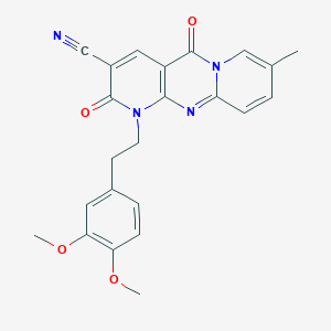 7-[2-(3,4-dimethoxyphenyl)ethyl]-13-methyl-2,6-dioxo-1,7,9-triazatricyclo[8.4.0.03,8]tetradeca-3(8),4,9,11,13-pentaene-5-carbonitrile