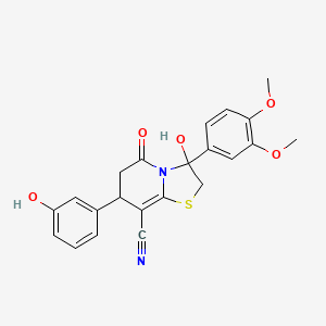 3-(3,4-dimethoxyphenyl)-3-hydroxy-7-(3-hydroxyphenyl)-5-oxo-2,3,6,7-tetrahydro-5H-[1,3]thiazolo[3,2-a]pyridine-8-carbonitrile