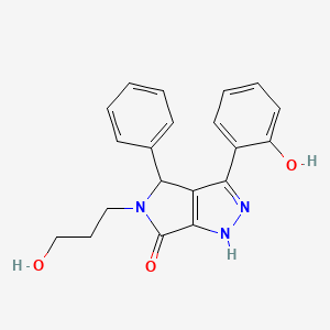 molecular formula C20H19N3O3 B11414895 3-(2-hydroxyphenyl)-5-(3-hydroxypropyl)-4-phenyl-4,5-dihydropyrrolo[3,4-c]pyrazol-6(2H)-one 