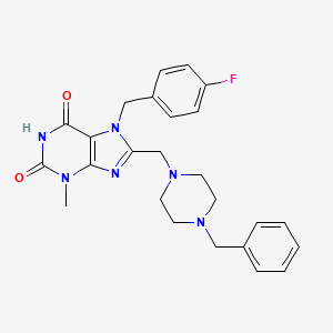 8-[(4-benzylpiperazin-1-yl)methyl]-7-(4-fluorobenzyl)-3-methyl-3,7-dihydro-1H-purine-2,6-dione