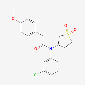 molecular formula C19H18ClNO4S B11414915 N-(3-chlorophenyl)-N-(1,1-dioxido-2,3-dihydrothiophen-3-yl)-2-(4-methoxyphenyl)acetamide 