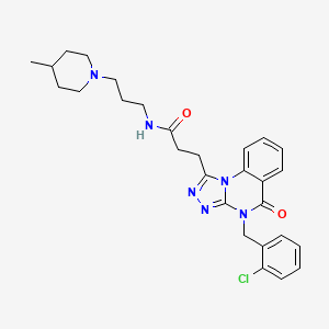 3-[4-(2-chlorobenzyl)-5-oxo-4,5-dihydro[1,2,4]triazolo[4,3-a]quinazolin-1-yl]-N-[3-(4-methylpiperidin-1-yl)propyl]propanamide