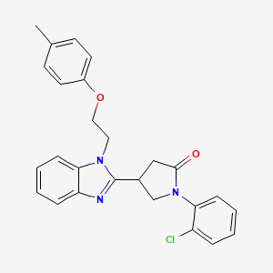 molecular formula C26H24ClN3O2 B11414926 1-(2-chlorophenyl)-4-{1-[2-(4-methylphenoxy)ethyl]-1H-benzimidazol-2-yl}pyrrolidin-2-one 