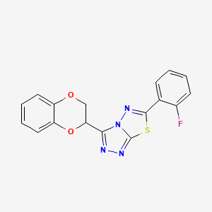 3-(2,3-Dihydro-1,4-benzodioxin-2-yl)-6-(2-fluorophenyl)[1,2,4]triazolo[3,4-b][1,3,4]thiadiazole