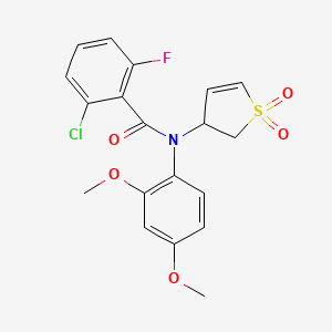 molecular formula C19H17ClFNO5S B11414955 2-chloro-N-(2,4-dimethoxyphenyl)-N-(1,1-dioxido-2,3-dihydrothiophen-3-yl)-6-fluorobenzamide 