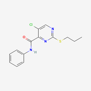 molecular formula C14H14ClN3OS B11414960 5-chloro-N-phenyl-2-(propylsulfanyl)pyrimidine-4-carboxamide 