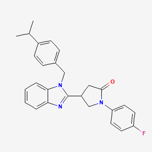 1-(4-fluorophenyl)-4-{1-[4-(propan-2-yl)benzyl]-1H-benzimidazol-2-yl}pyrrolidin-2-one