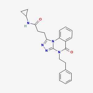 N-cyclopropyl-3-[5-oxo-4-(2-phenylethyl)-4H,5H-[1,2,4]triazolo[4,3-a]quinazolin-1-yl]propanamide