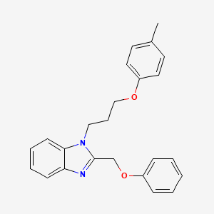 molecular formula C24H24N2O2 B11414978 1-[3-(4-methylphenoxy)propyl]-2-(phenoxymethyl)-1H-benzimidazole 