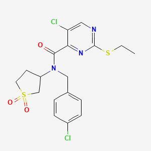 5-chloro-N-(4-chlorobenzyl)-N-(1,1-dioxidotetrahydrothiophen-3-yl)-2-(ethylsulfanyl)pyrimidine-4-carboxamide