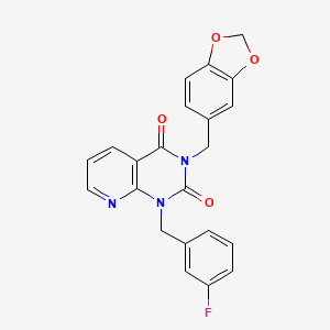 3-[(2H-1,3-benzodioxol-5-yl)methyl]-1-[(3-fluorophenyl)methyl]-1H,2H,3H,4H-pyrido[2,3-d]pyrimidine-2,4-dione