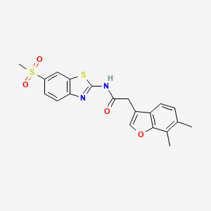 2-(6,7-dimethyl-1-benzofuran-3-yl)-N-[6-(methylsulfonyl)-1,3-benzothiazol-2-yl]acetamide