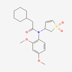 molecular formula C20H27NO5S B11415017 2-cyclohexyl-N-(2,4-dimethoxyphenyl)-N-(1,1-dioxido-2,3-dihydrothiophen-3-yl)acetamide 