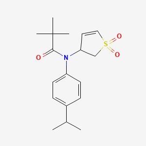 molecular formula C18H25NO3S B11415031 N-(1,1-dioxido-2,3-dihydrothiophen-3-yl)-N-(4-isopropylphenyl)pivalamide 