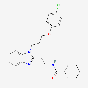 N-(2-{1-[3-(4-chlorophenoxy)propyl]-1H-benzimidazol-2-yl}ethyl)cyclohexanecarboxamide