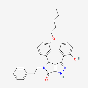 molecular formula C30H31N3O3 B11415054 3-(2-hydroxyphenyl)-4-[3-(pentyloxy)phenyl]-5-(2-phenylethyl)-4,5-dihydropyrrolo[3,4-c]pyrazol-6(1H)-one 