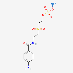 molecular formula C11H15N2NaO7S2 B1141506 Sodium;2-[2-[(4-aminobenzoyl)amino]ethylsulfonyl]ethyl sulfate CAS No. 107294-90-6