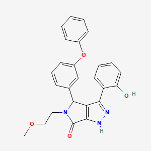 molecular formula C26H23N3O4 B11415063 3-(2-hydroxyphenyl)-5-(2-methoxyethyl)-4-(3-phenoxyphenyl)-4,5-dihydropyrrolo[3,4-c]pyrazol-6(1H)-one 