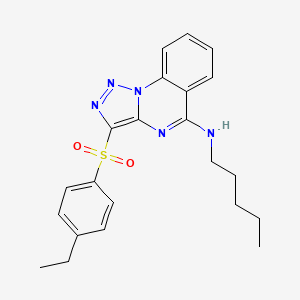 molecular formula C22H25N5O2S B11415099 3-[(4-ethylphenyl)sulfonyl]-N-pentyl[1,2,3]triazolo[1,5-a]quinazolin-5-amine 