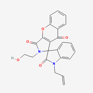 2-(2-Hydroxyethyl)-1'-(prop-2-EN-1-YL)-1',2',3,9-tetrahydro-2H-spiro[chromeno[2,3-C]pyrrole-1,3'-indole]-2',3,9-trione