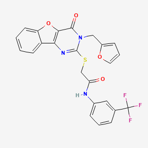 molecular formula C24H16F3N3O4S B11415115 2-{[3-(furan-2-ylmethyl)-4-oxo-3,4-dihydro[1]benzofuro[3,2-d]pyrimidin-2-yl]sulfanyl}-N-[3-(trifluoromethyl)phenyl]acetamide 