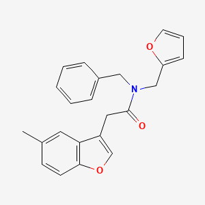 N-benzyl-N-(furan-2-ylmethyl)-2-(5-methyl-1-benzofuran-3-yl)acetamide