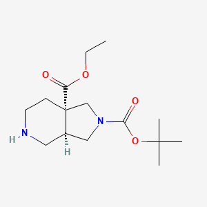 molecular formula C15H26N2O4 B1141513 (3aR,7aS)-hexahydro-1H-pyrrolo[3,4-c]pyridine-2,7a-dicarboxylic acid 2-tert-butyl 7a-ethyl ester CAS No. 1217622-72-4