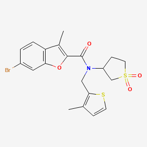 6-bromo-N-(1,1-dioxidotetrahydrothiophen-3-yl)-3-methyl-N-[(3-methylthiophen-2-yl)methyl]-1-benzofuran-2-carboxamide