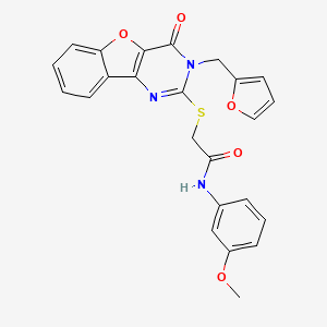 2-{[3-(furan-2-ylmethyl)-4-oxo-3,4-dihydro[1]benzofuro[3,2-d]pyrimidin-2-yl]sulfanyl}-N-(3-methoxyphenyl)acetamide