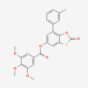 molecular formula C24H20O7S B11415221 7-(3-Methylphenyl)-2-oxo-1,3-benzoxathiol-5-yl 3,4,5-trimethoxybenzoate 