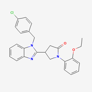 molecular formula C26H24ClN3O2 B11415226 4-[1-(4-chlorobenzyl)-1H-benzimidazol-2-yl]-1-(2-ethoxyphenyl)pyrrolidin-2-one 