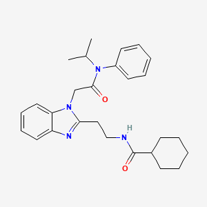 molecular formula C27H34N4O2 B11415227 N-[2-(1-{2-oxo-2-[phenyl(propan-2-yl)amino]ethyl}-1H-benzimidazol-2-yl)ethyl]cyclohexanecarboxamide 