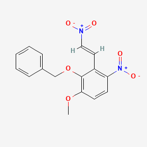 molecular formula C₁₆H₁₄N₂O₆ B1141523 Benzene, 1-methoxy-4-nitro-3-(2-nitroethenyl)-2-(phenylmethoxy)- CAS No. 2426-62-2