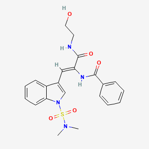 molecular formula C22H24N4O5S B11415237 N-{(1Z)-1-[1-(dimethylsulfamoyl)-1H-indol-3-yl]-3-[(2-hydroxyethyl)amino]-3-oxoprop-1-en-2-yl}benzamide 